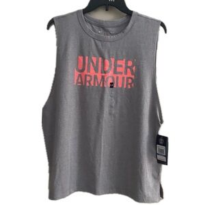 Womens Under Armour workout Tank Top Pink and Gray XL NWT Heat Gear